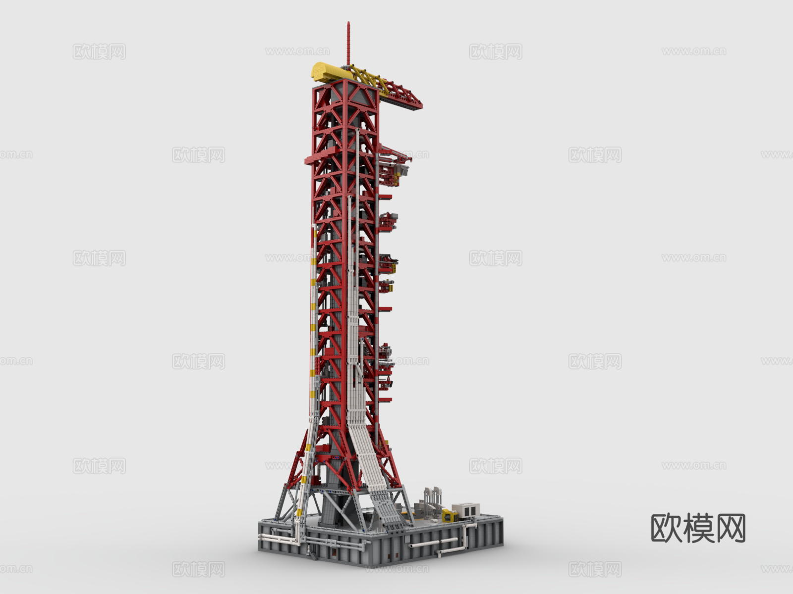 乐高 LEGO 玩具 积木 火箭基地 火箭发射塔 火箭发射基3d模型