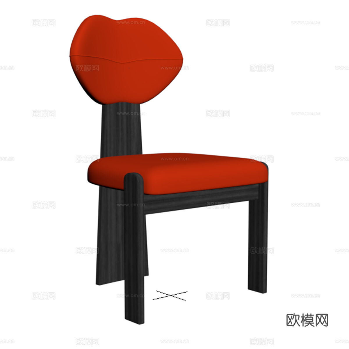 现代实木皮艺椅子餐椅 梳妆椅 书椅su模型