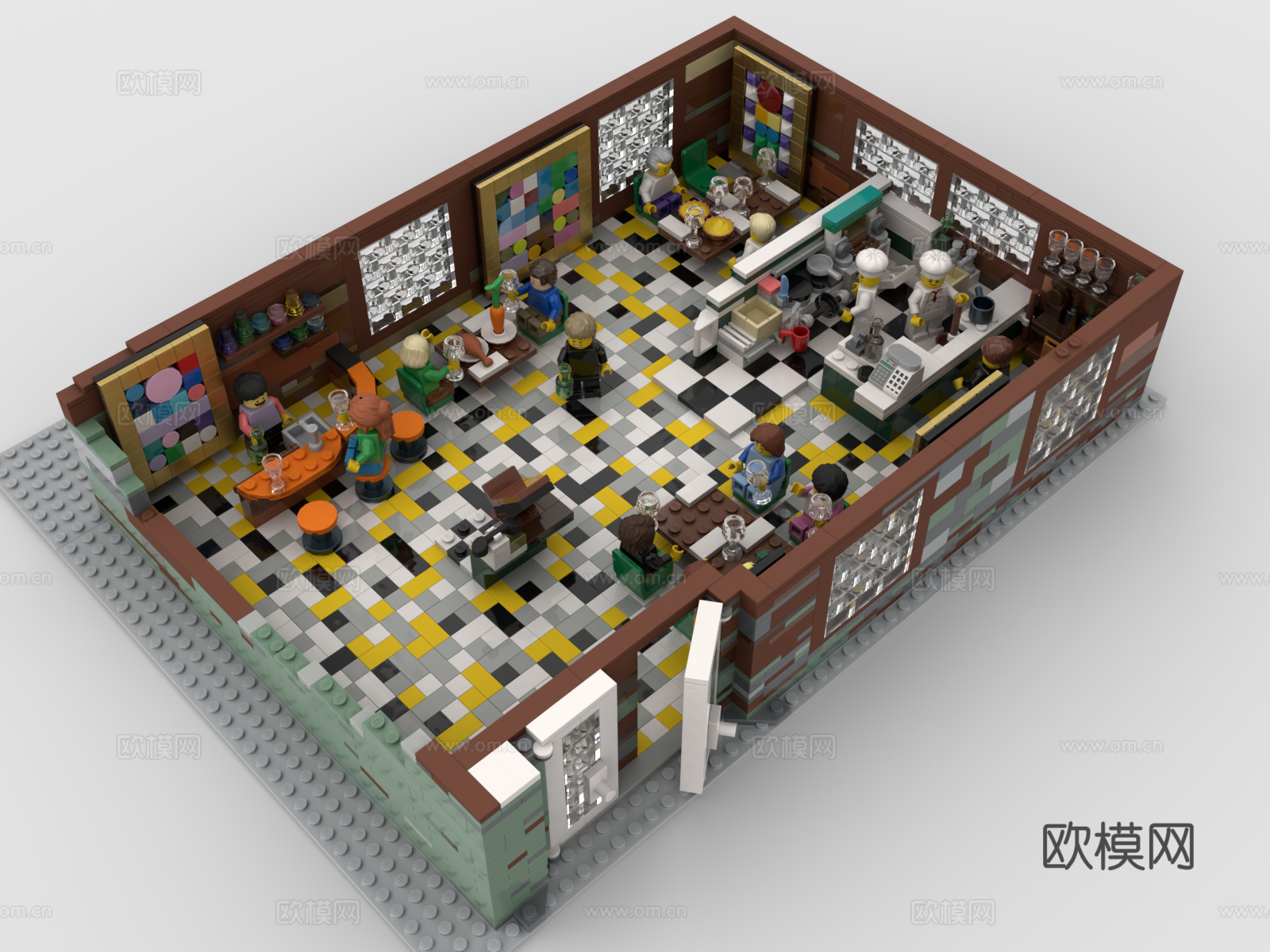 乐高 LEGO 玩具 积木 超市 便利店 室内商场 室内店铺3d模型