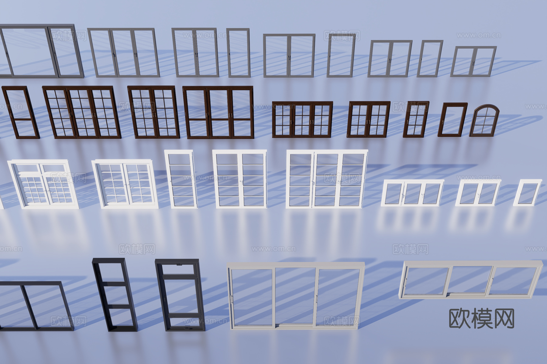 常用门窗组合3d模型