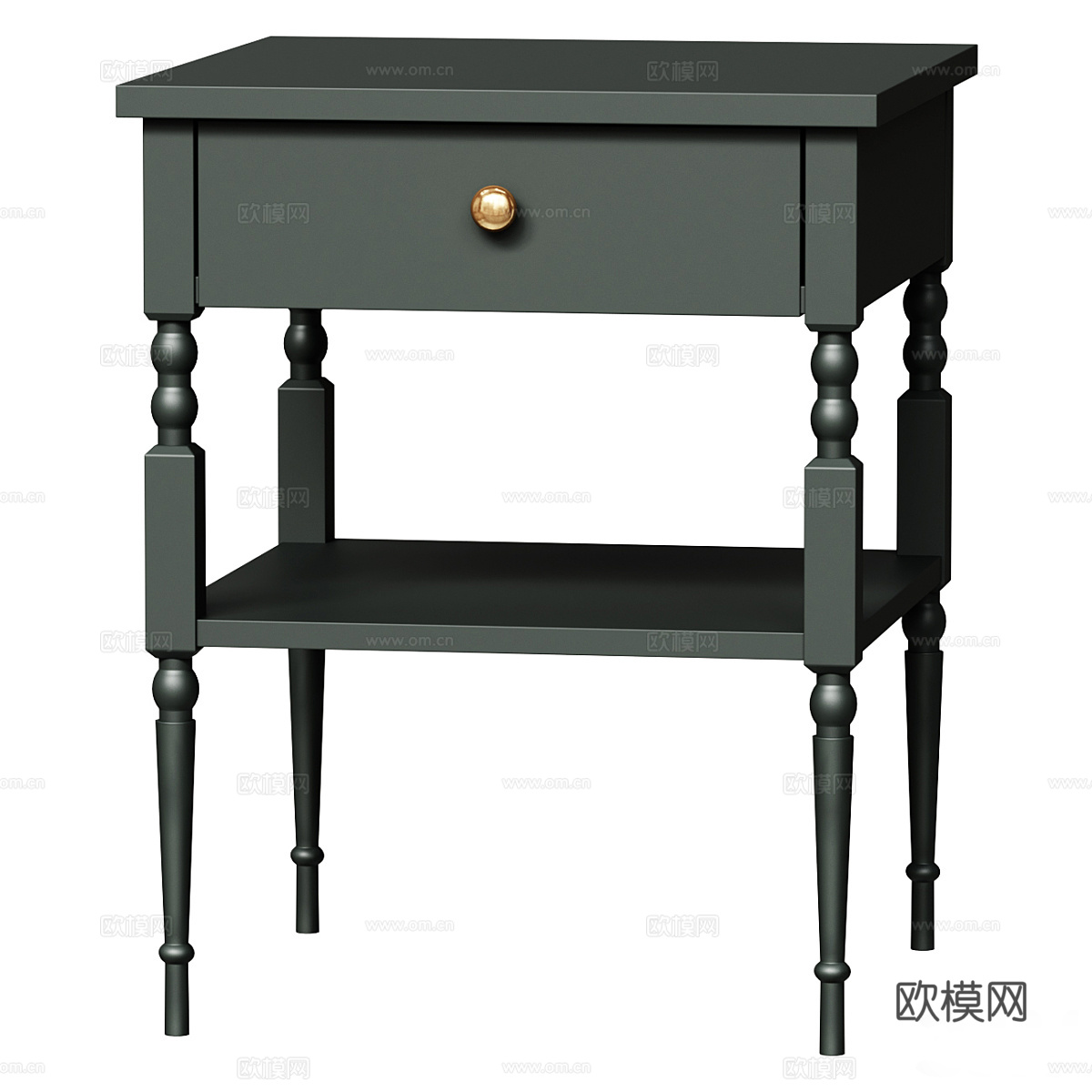美式轻奢床头柜 抽屉柜3d模型