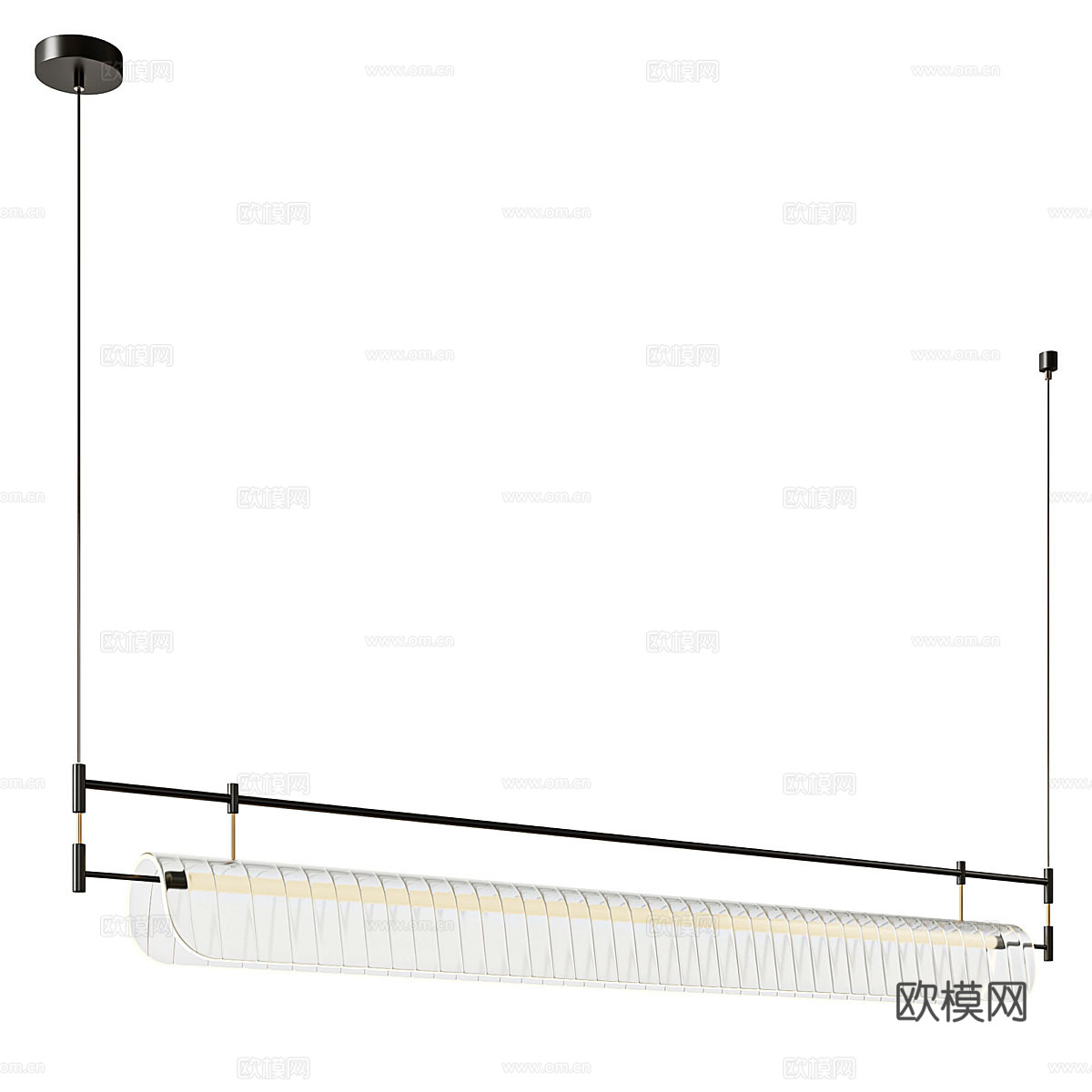 现代轻奢长条装饰吊灯3d模型