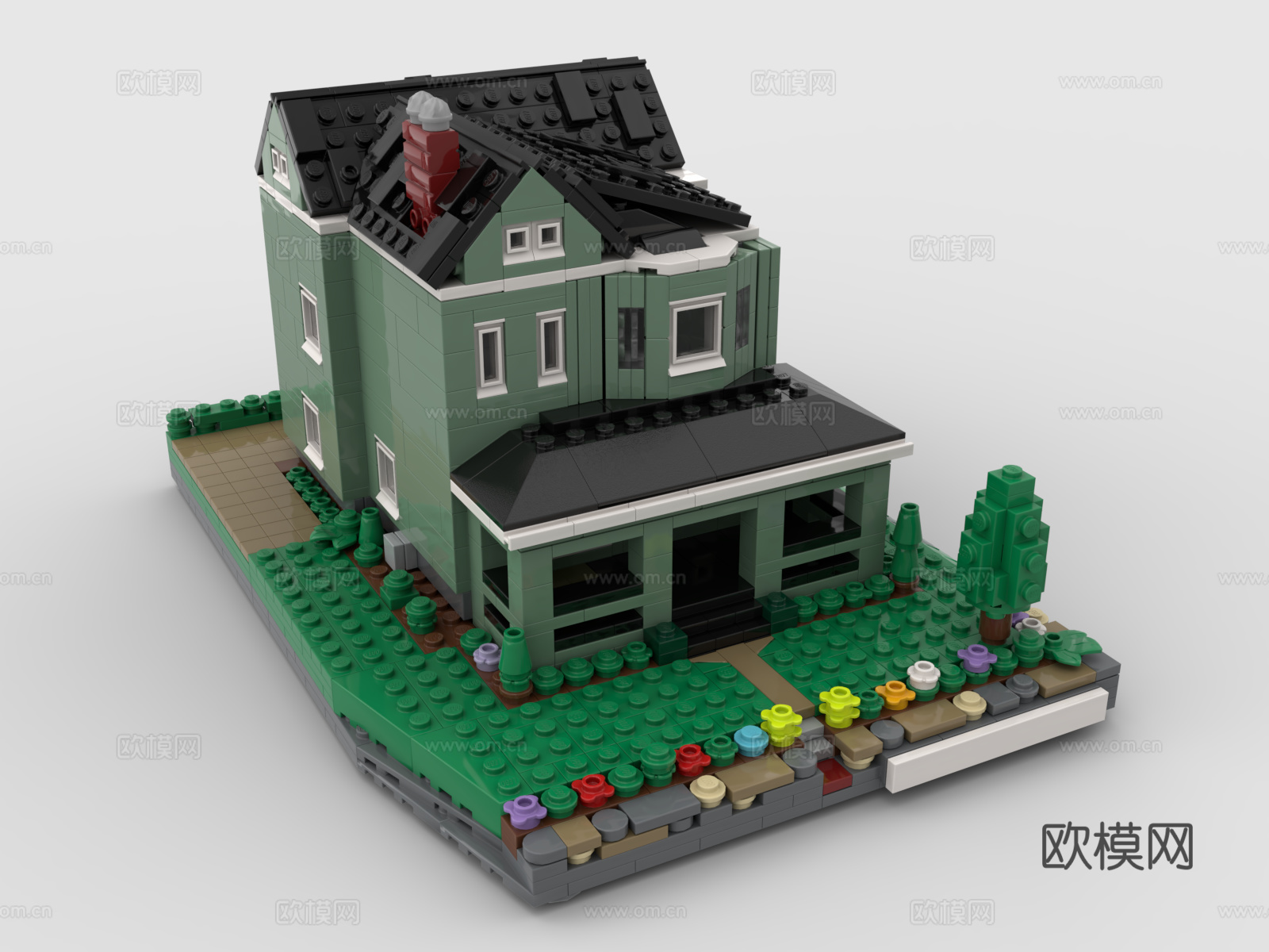 乐高 LEGO 玩具 积木 独栋别墅 建筑 房子 屋子3d模型
