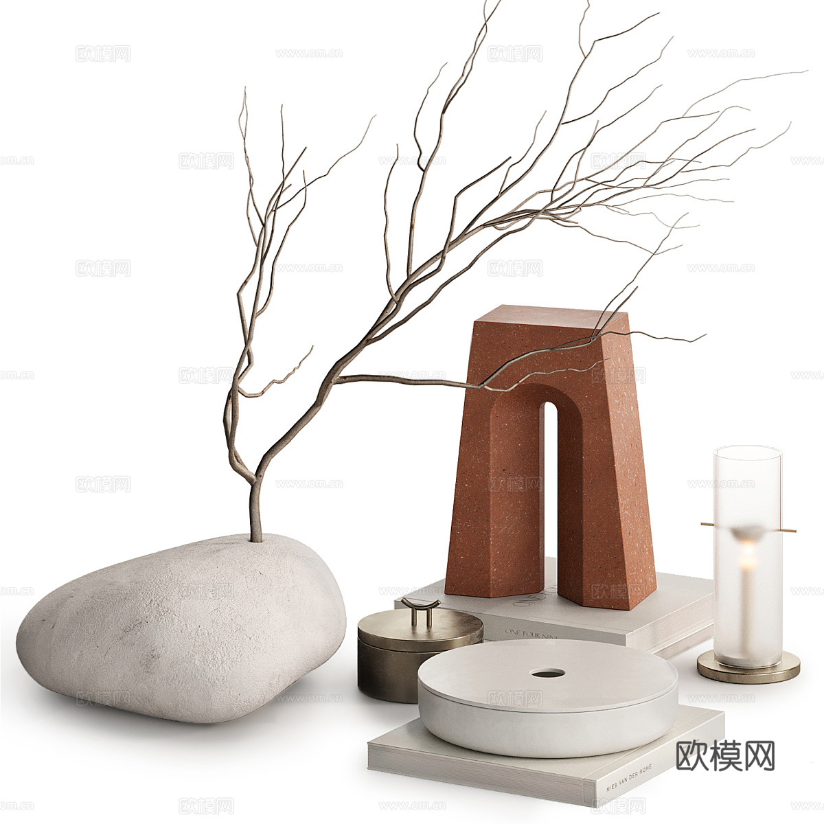 新中式饰品摆件组合3d模型