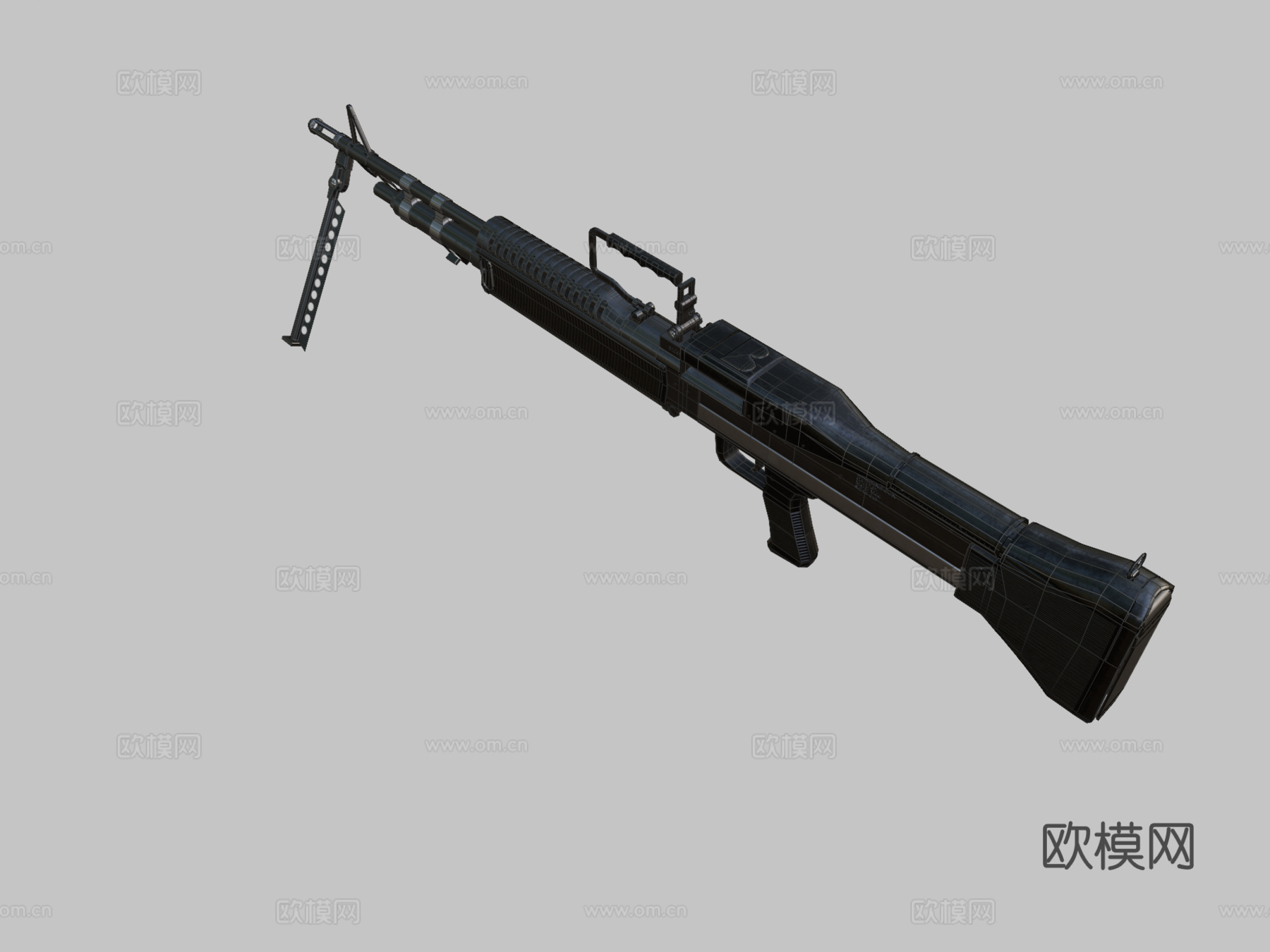 M60机枪-低多边形3d模型