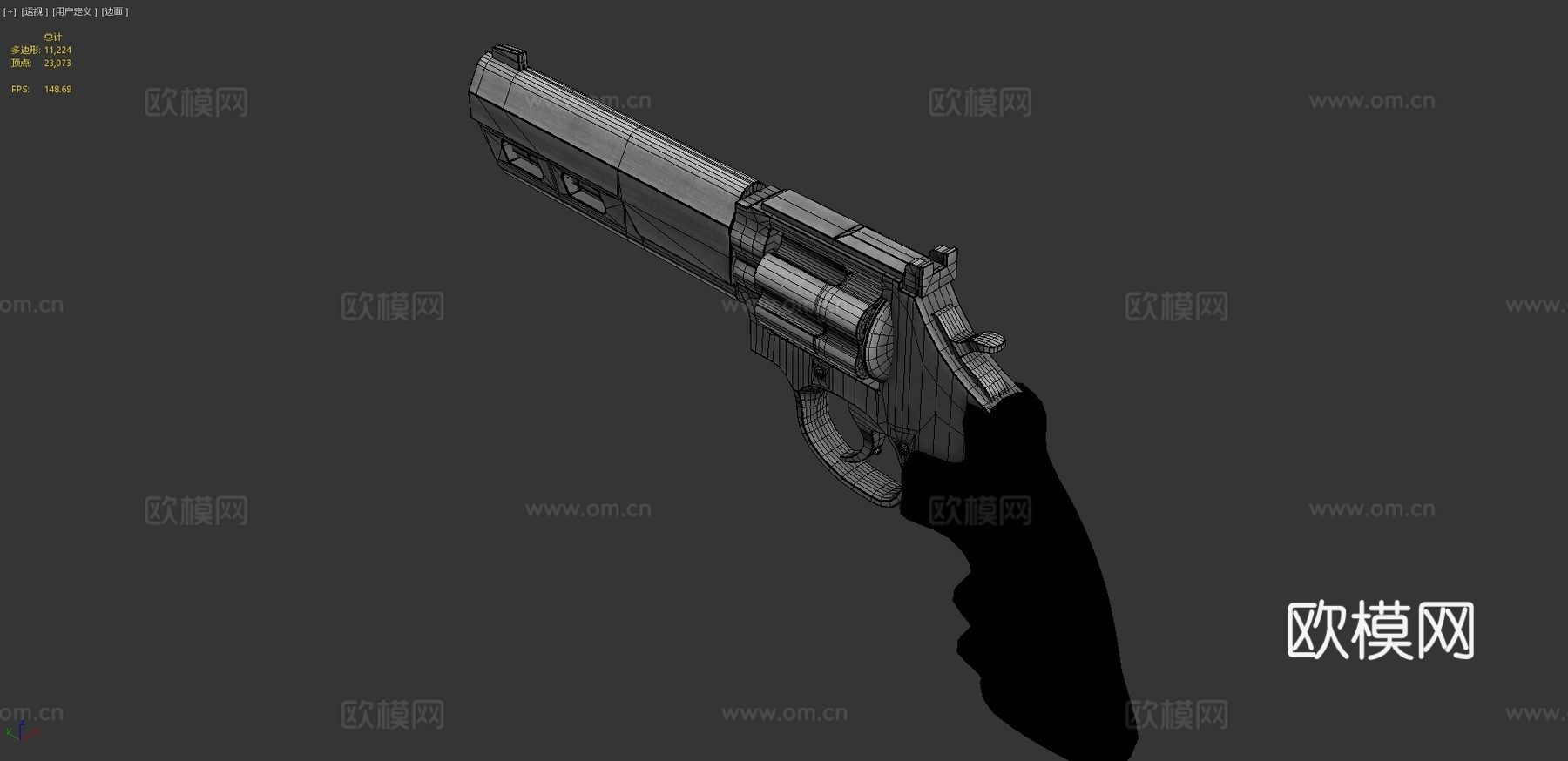 镀铬左轮3d模型