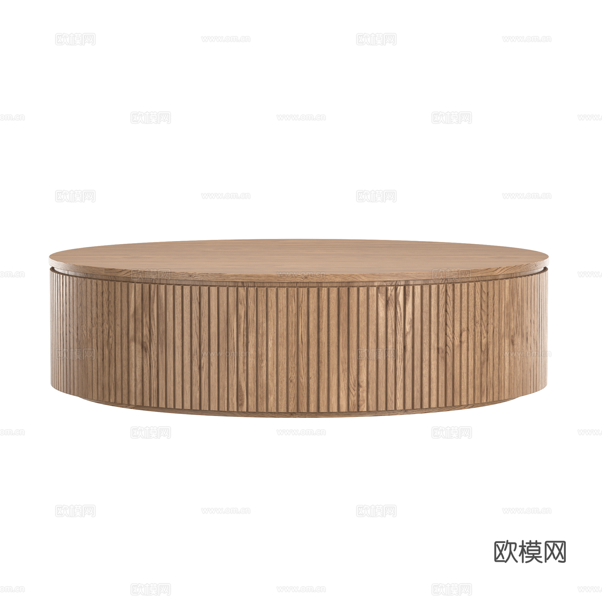 新中式实木圆茶几3d模型