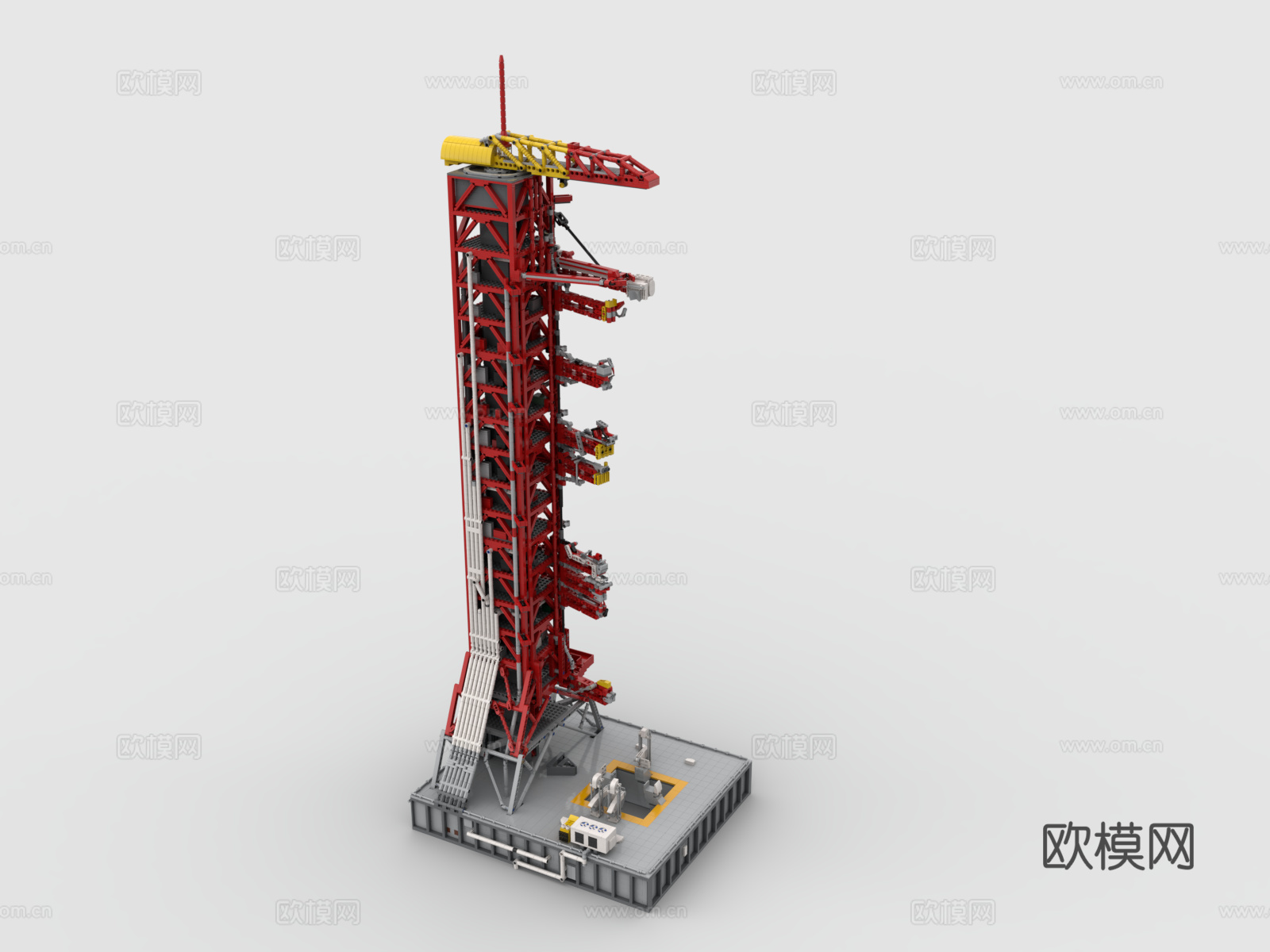 乐高 LEGO 玩具 积木 火箭基地 火箭发射塔 火箭发射基3d模型