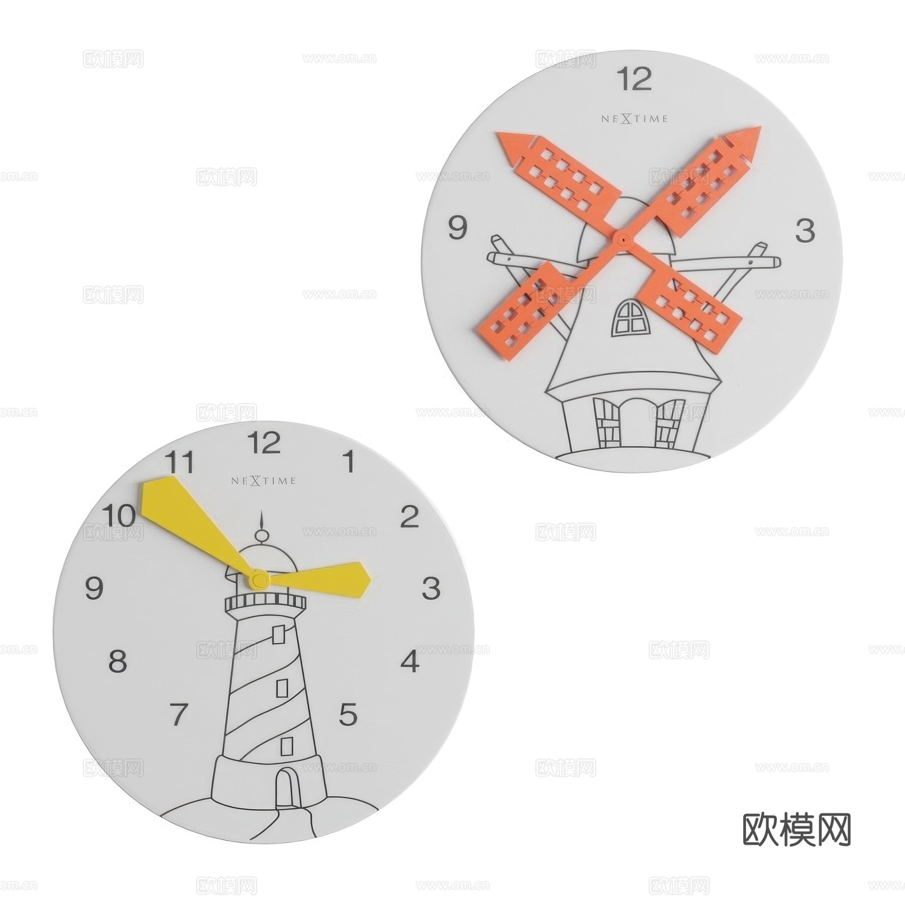 现代北欧挂钟3d模型