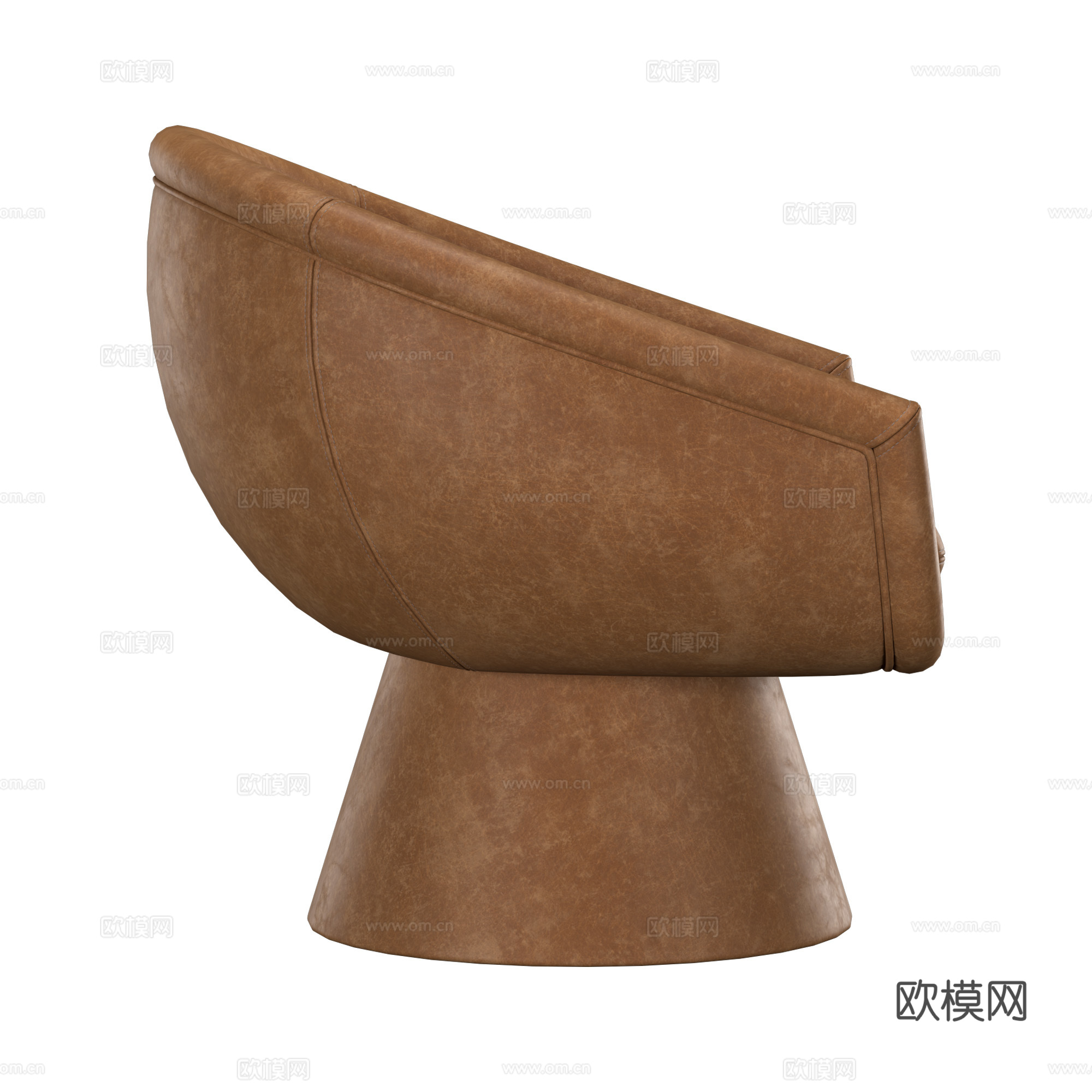 现代意式皮革扶手椅3d模型