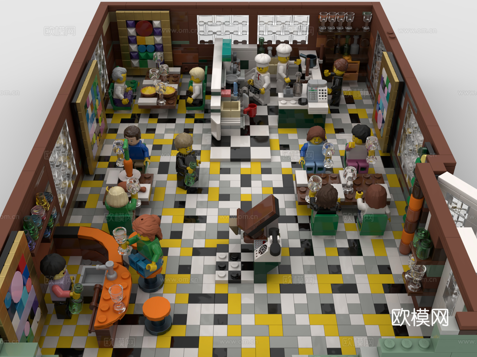 乐高 LEGO 玩具 积木 超市 便利店 室内商场 室内店铺3d模型