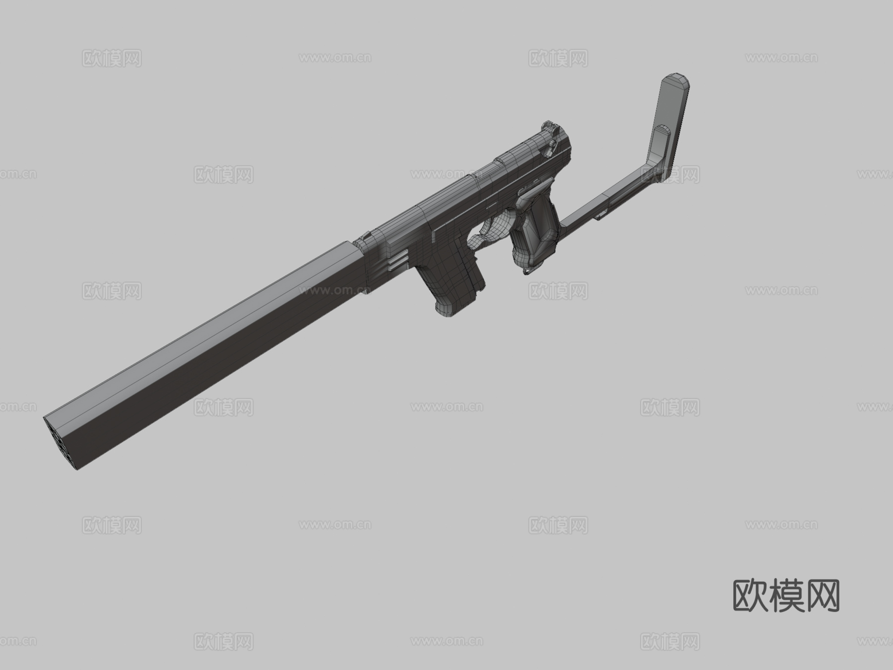 M27D自动手枪(消音型)3d模型