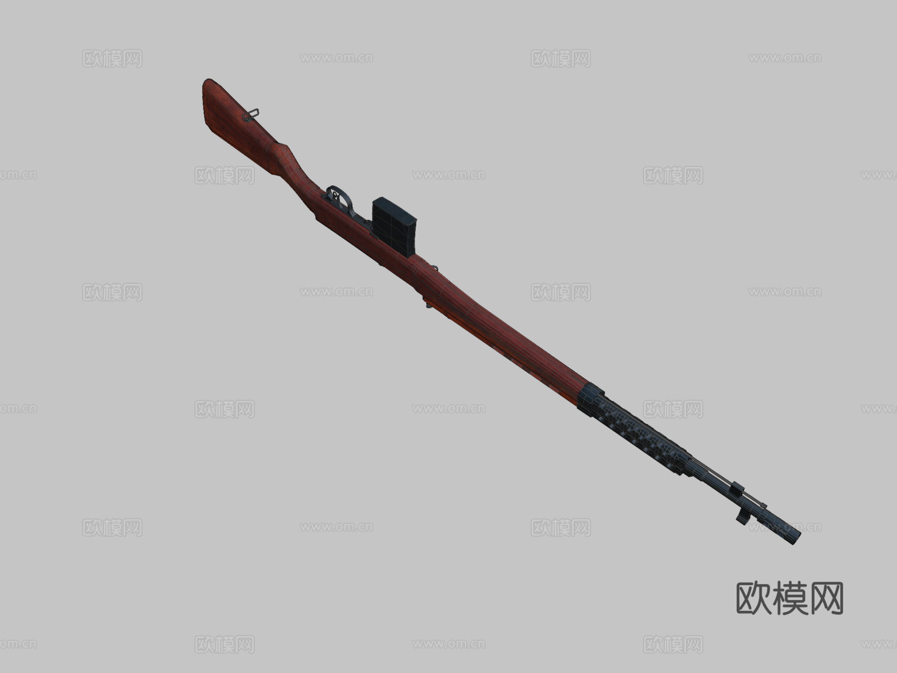 SVT-40枪3d模型