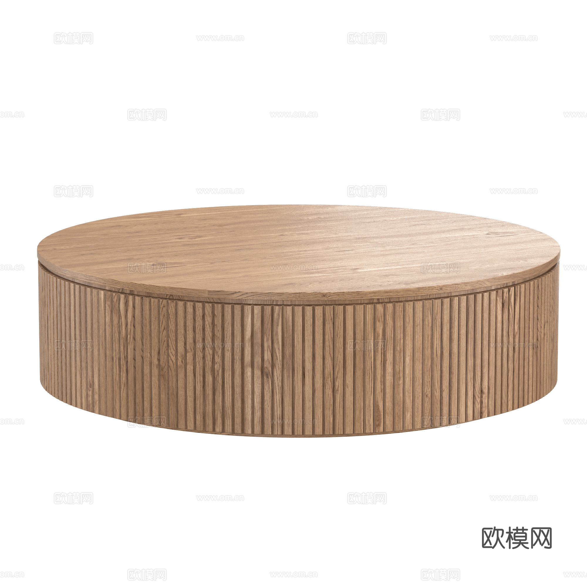 新中式实木圆茶几3d模型