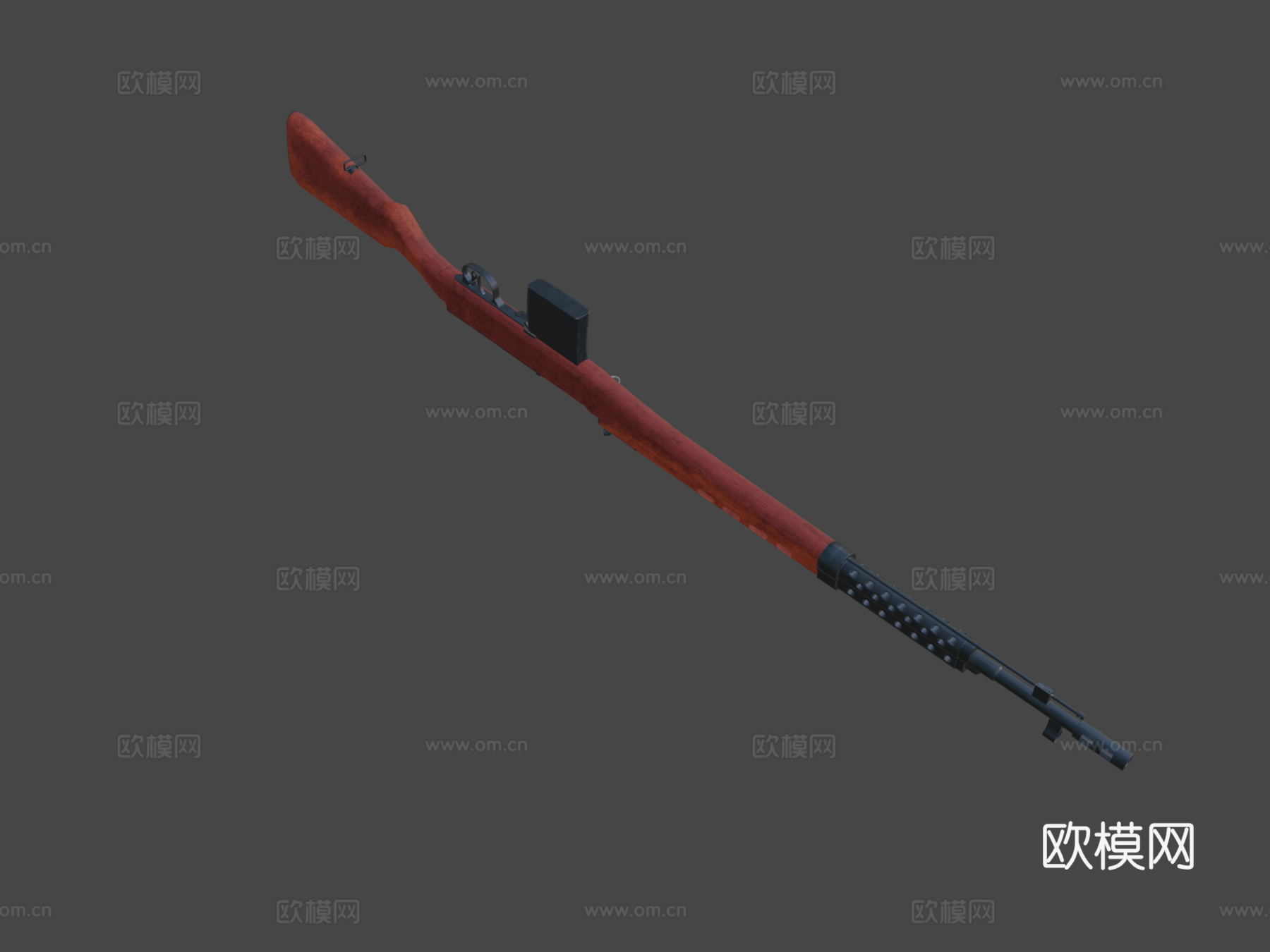 SVT-40枪3d模型