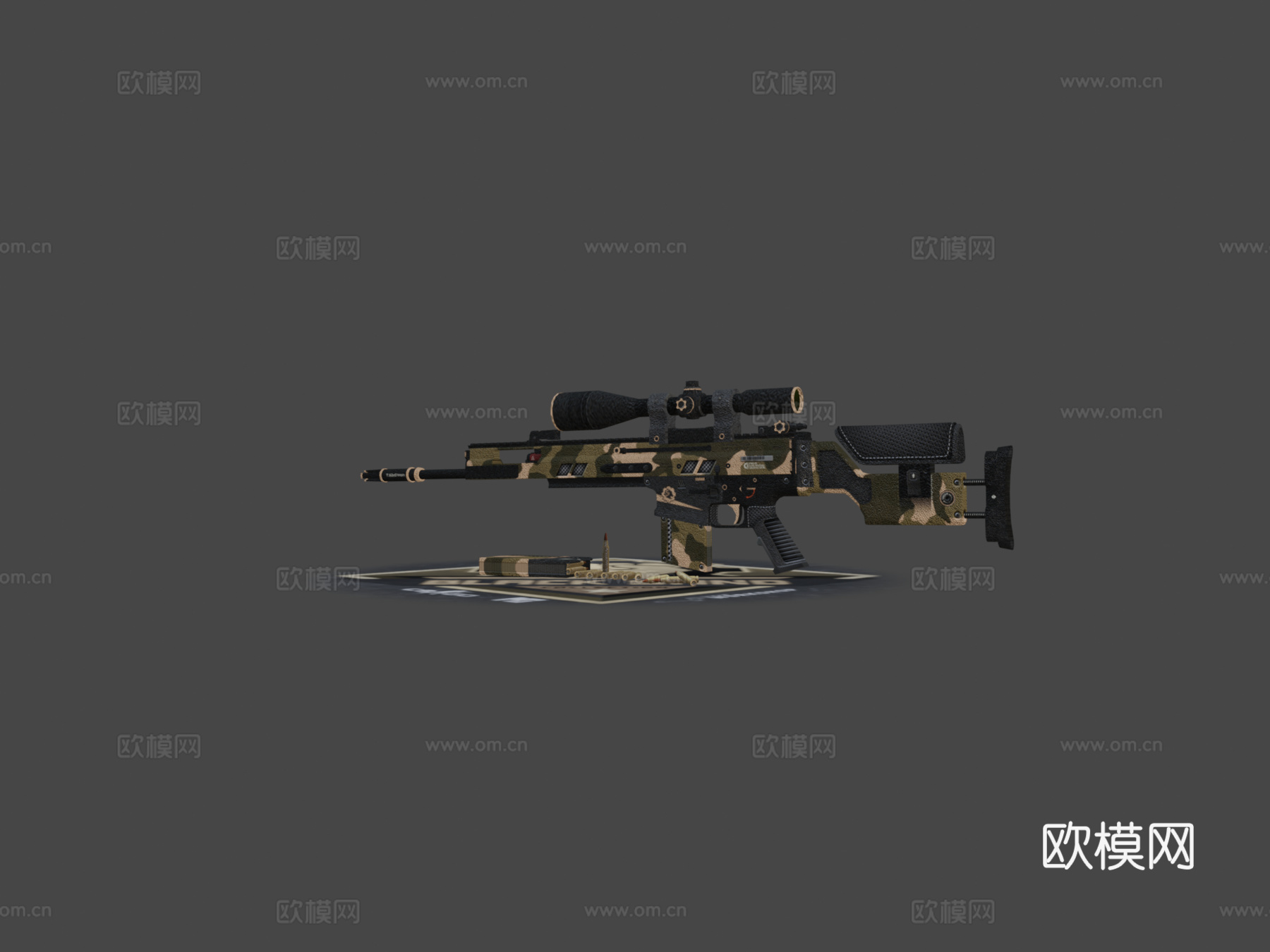 SCAR-20黑沙3d模型