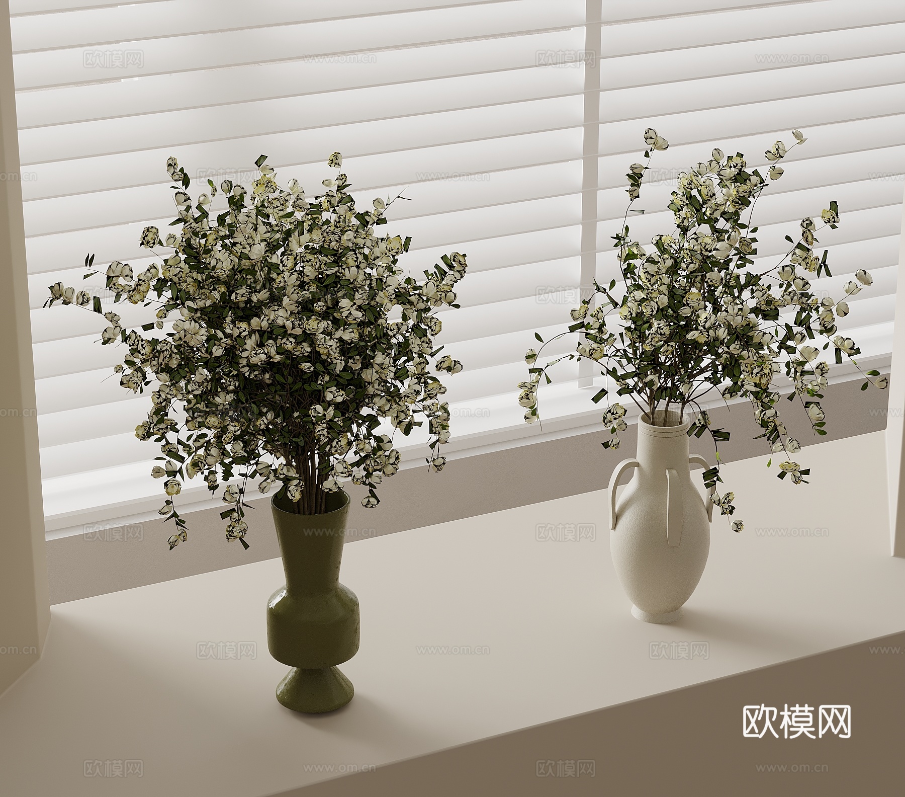 法式花瓶 花艺3d模型
