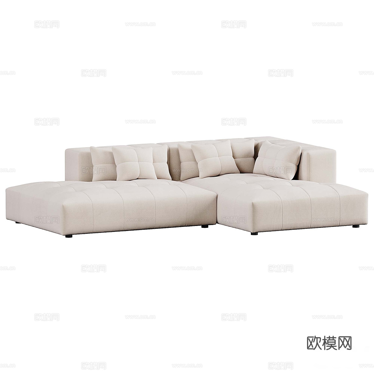 现代意式布艺转角沙发3d模型
