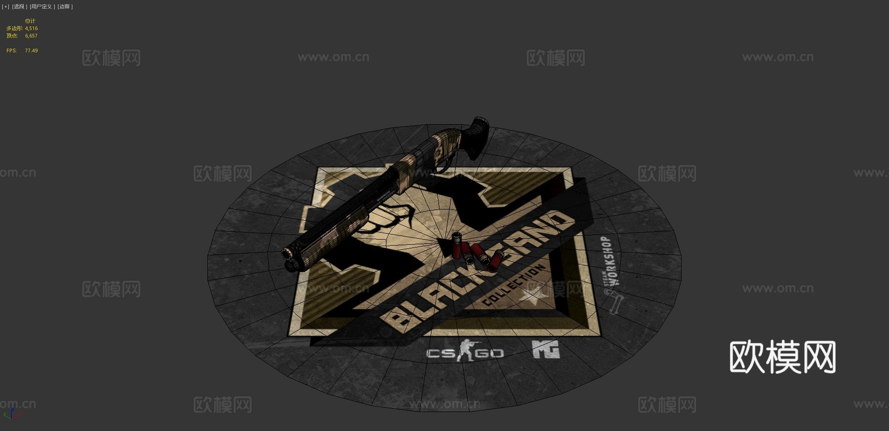 锯短型-黑沙3d模型