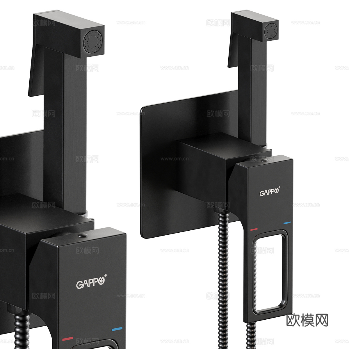 现代极简淋浴花洒 水龙头3d模型