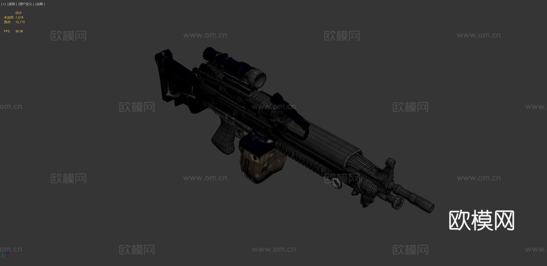 M249机枪3d模型
