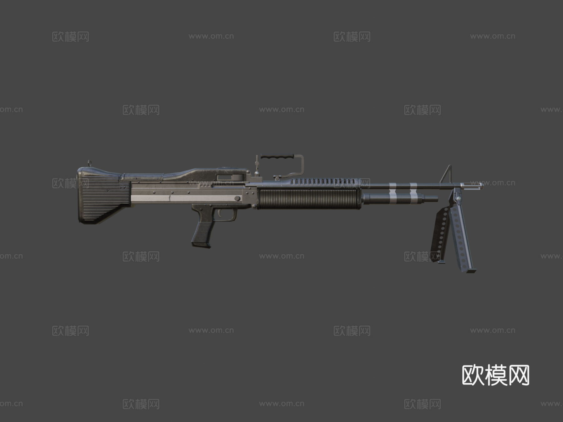 M60机枪-低多边形3d模型