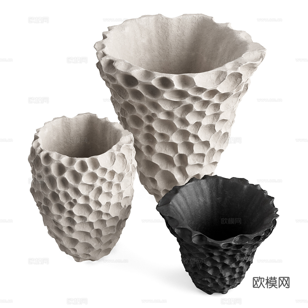 新中式侘寂陶罐花瓶3d模型