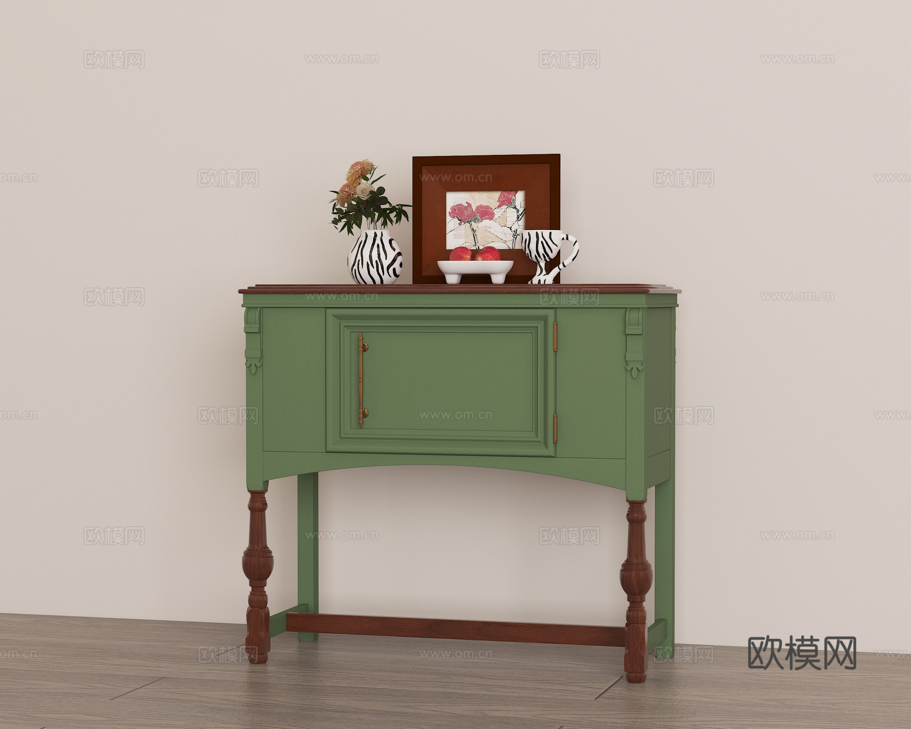 法式复古田园风端景柜3d模型