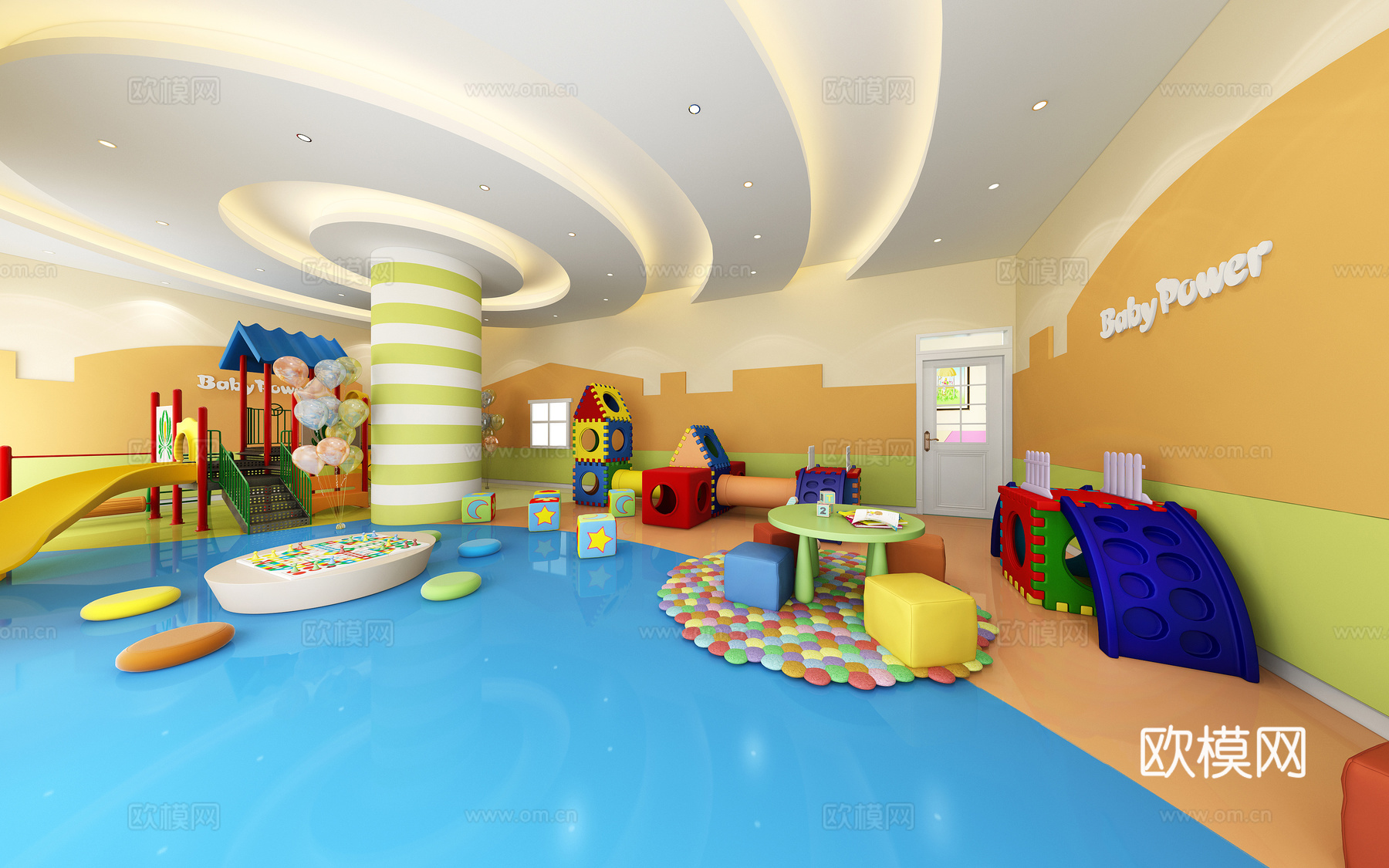 现代幼儿园 大厅教室过道娱乐区钢琴音乐室3d模型