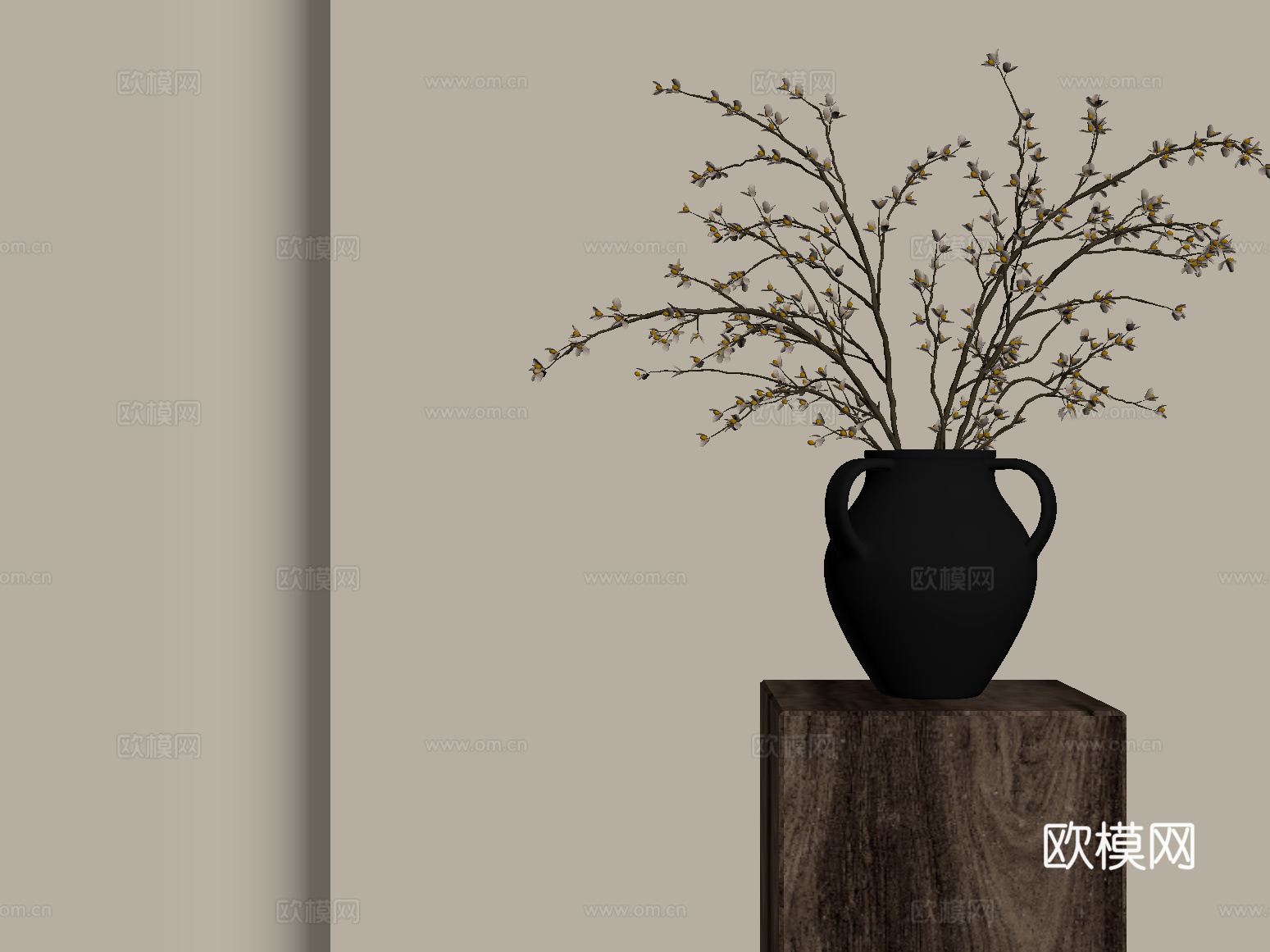 花艺 中古风花瓶 花卉 花艺 绿植su模型