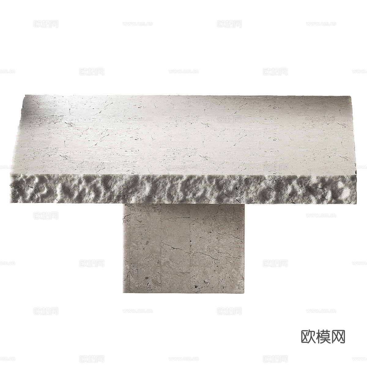 现代侘寂石桌 石茶几3d模型