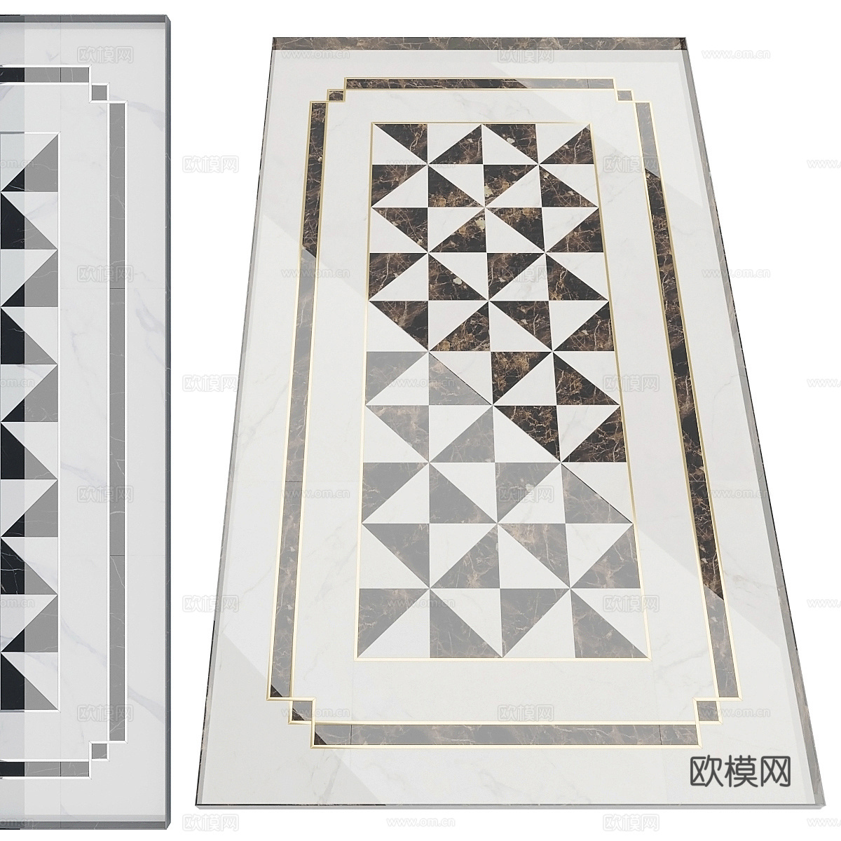 现代法式轻奢地砖拼花3d模型