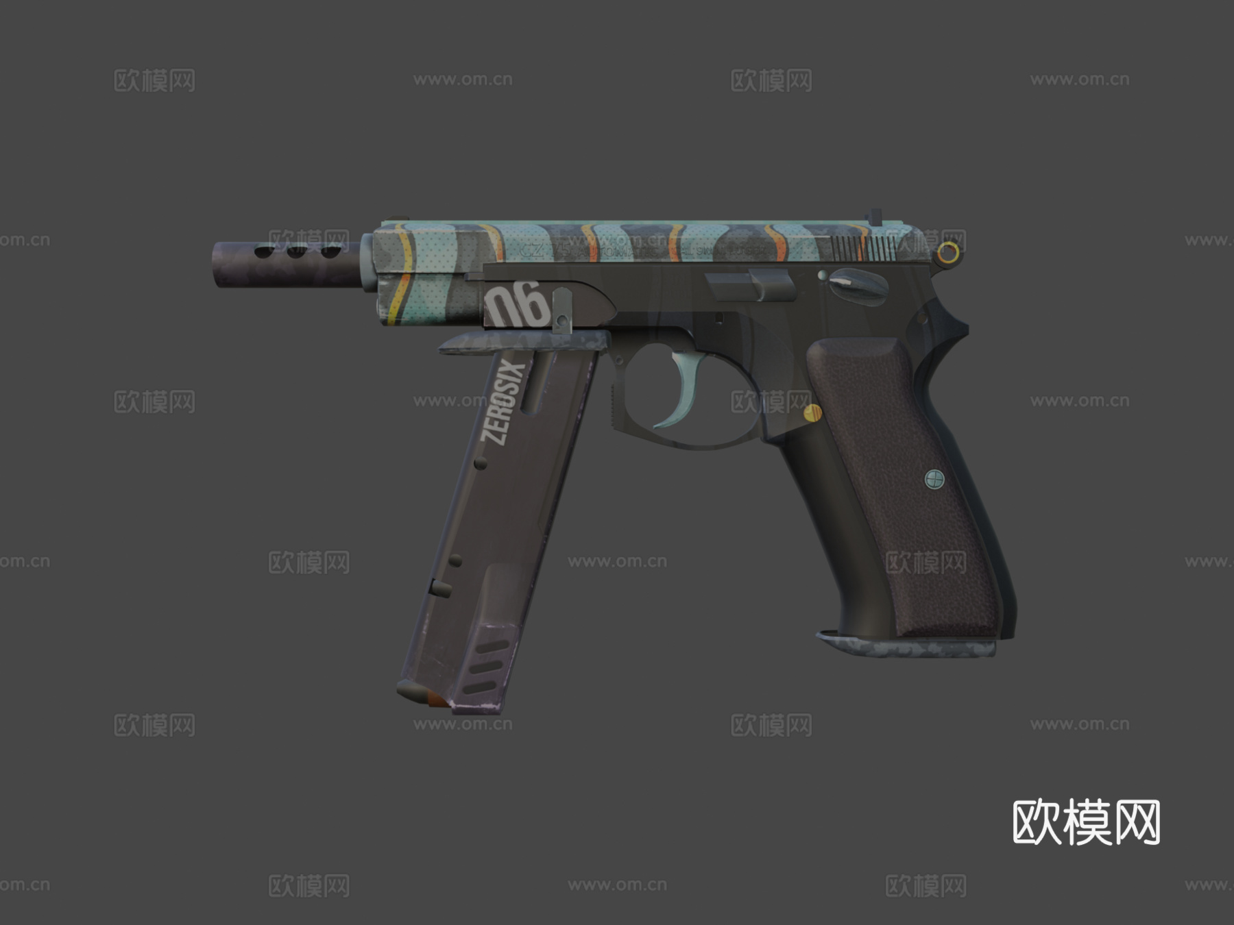 CZ75-零六(蓝色)3d模型