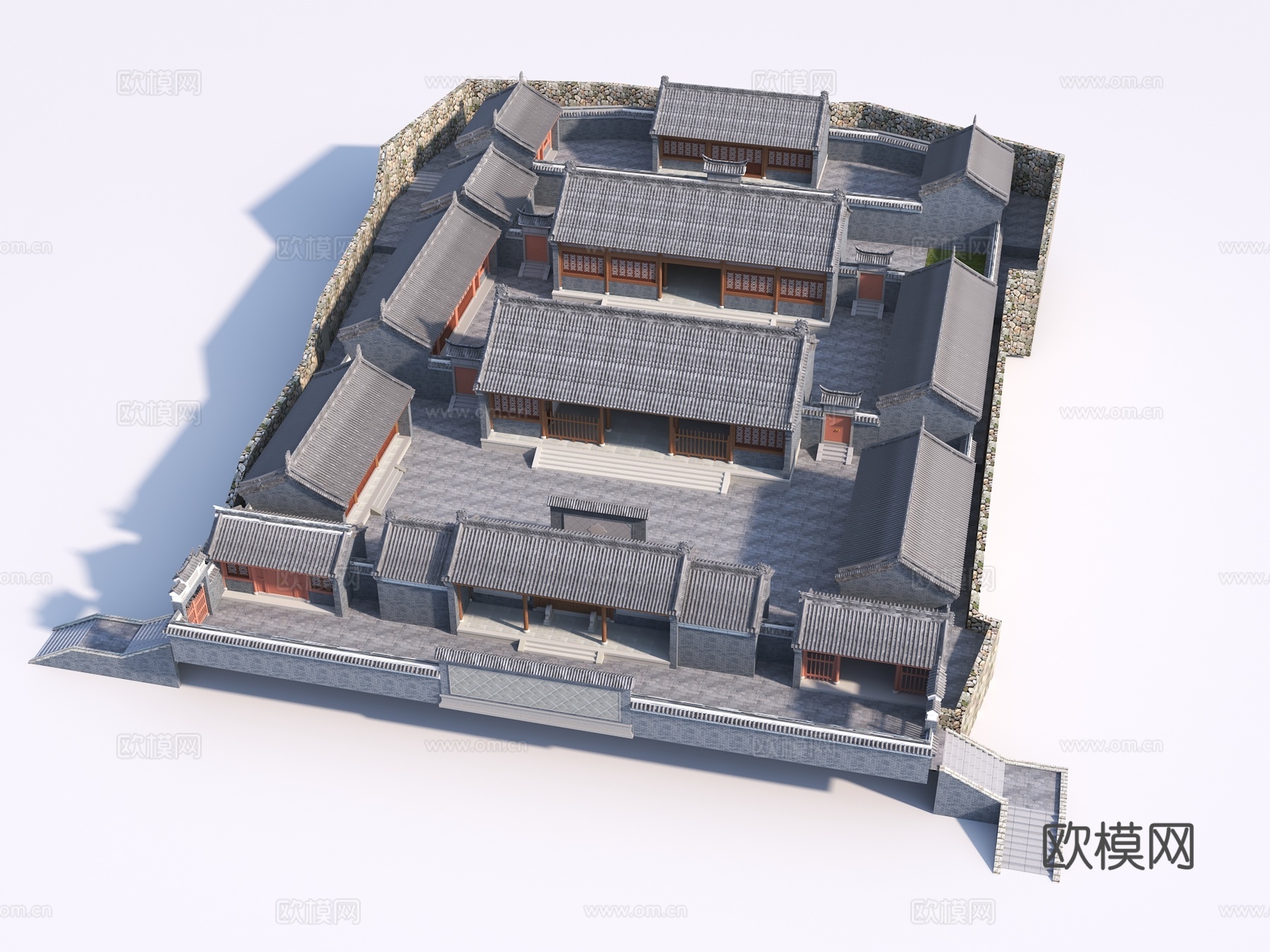 中式古建 寺庙 道观 古宅院 会馆3d模型