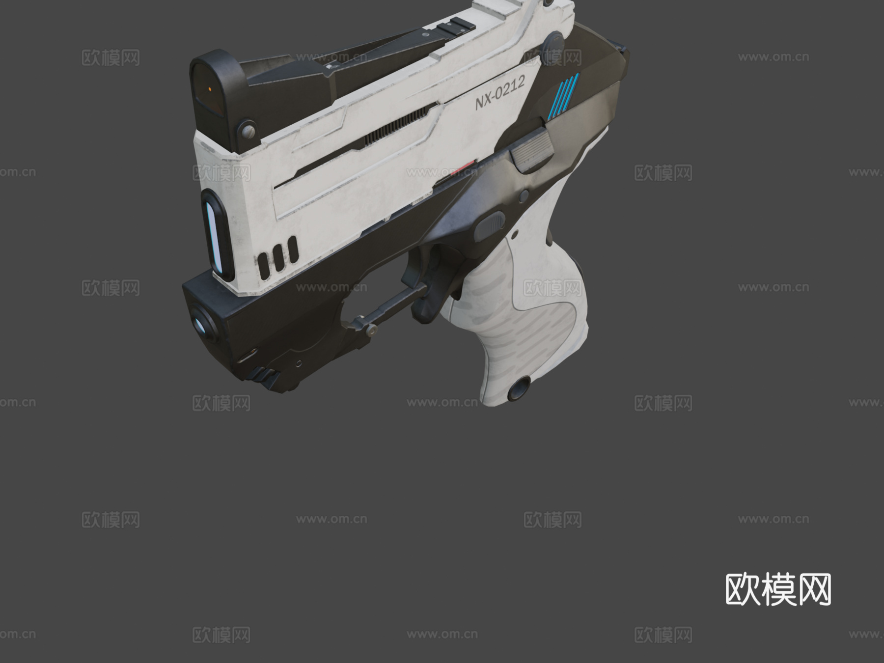 科幻手枪3d模型