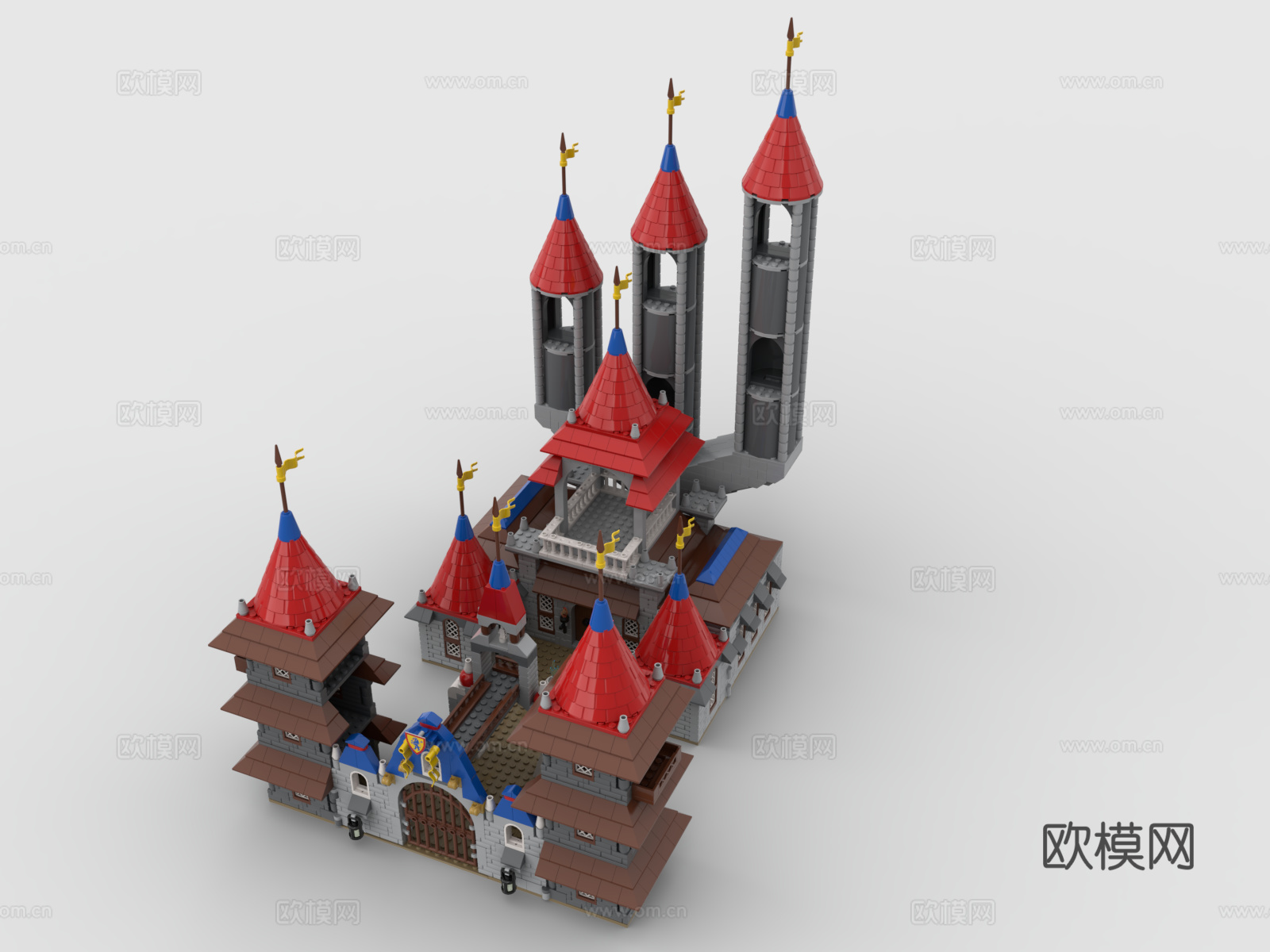 乐高 LEGO 玩具 积木 欧式城堡 建筑3d模型