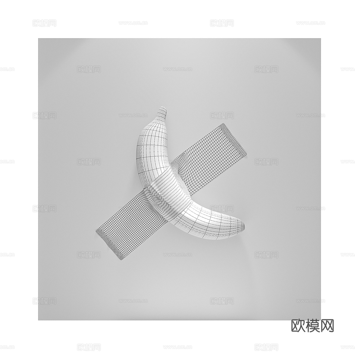 现代极简香蕉艺术挂件3d模型