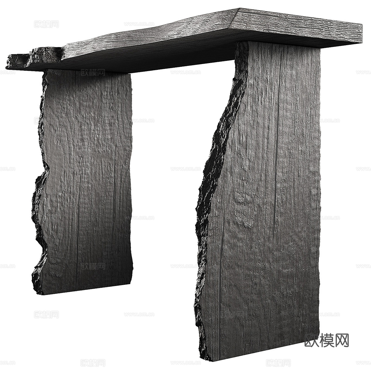 新中式侘寂实木端景台3d模型