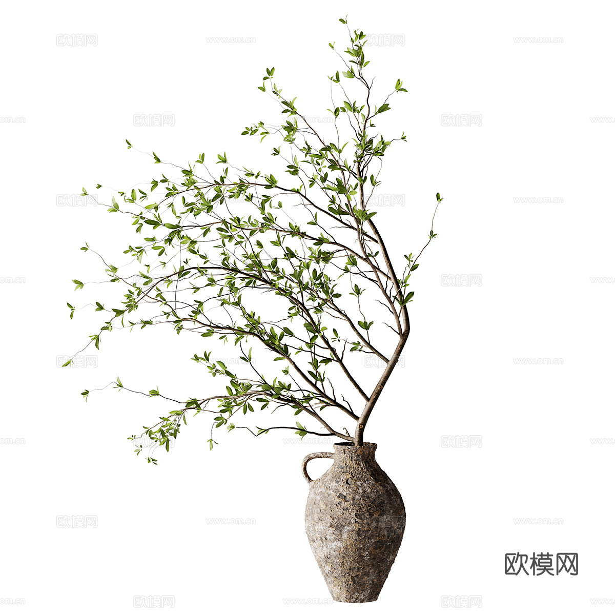 新中式侘寂花瓶花艺3d模型