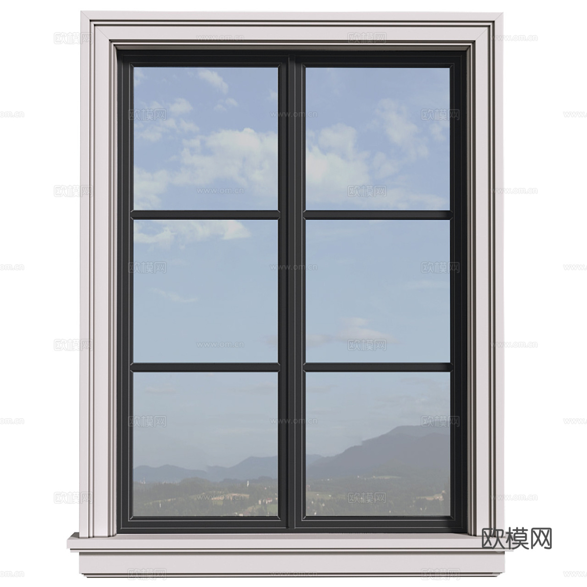 法式欧式外墙窗 平开窗3d模型