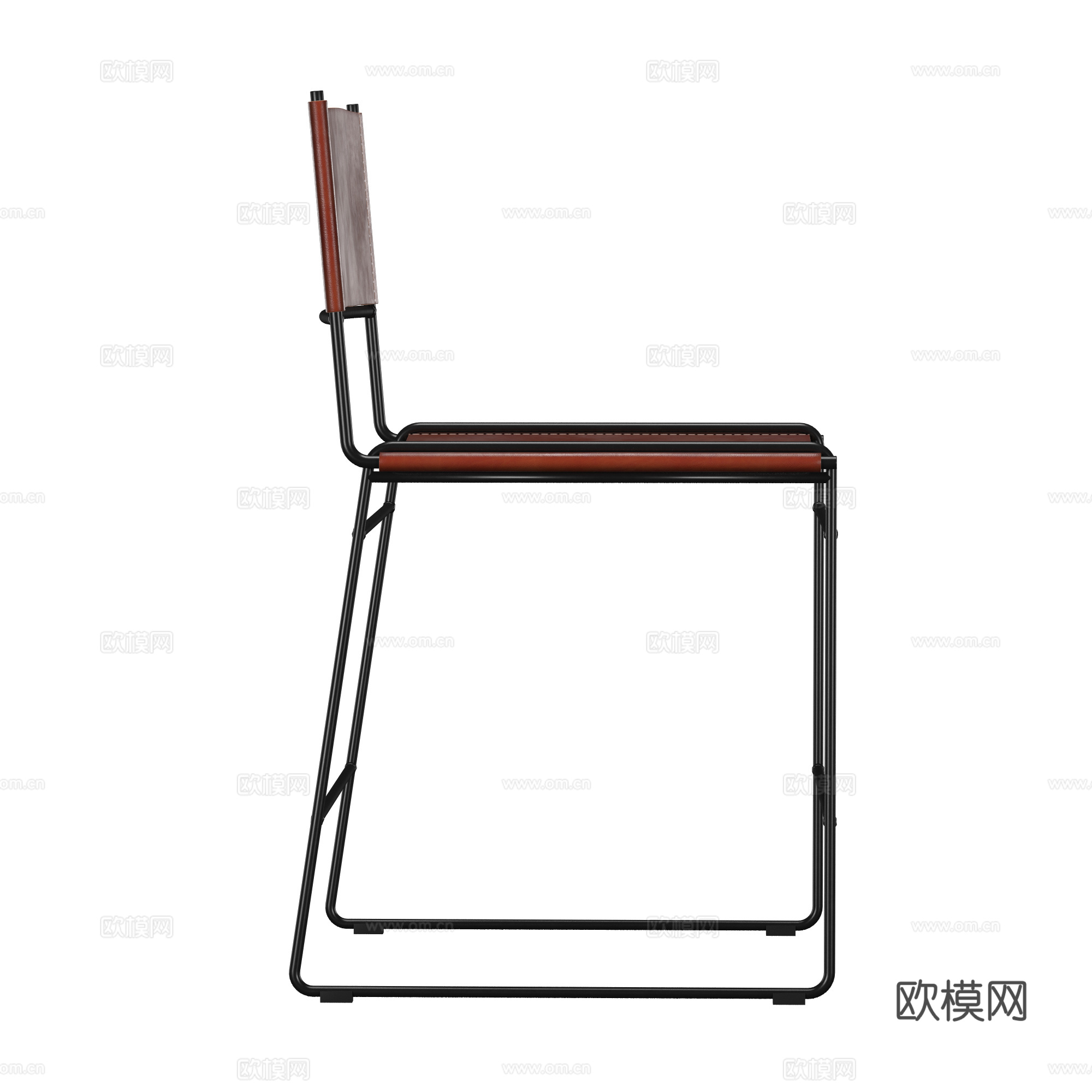 现代极简不锈钢皮椅3d模型