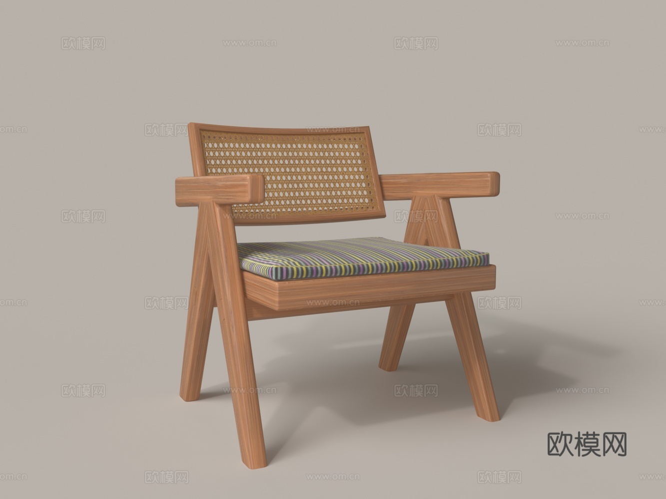 现代实木休闲椅3d模型