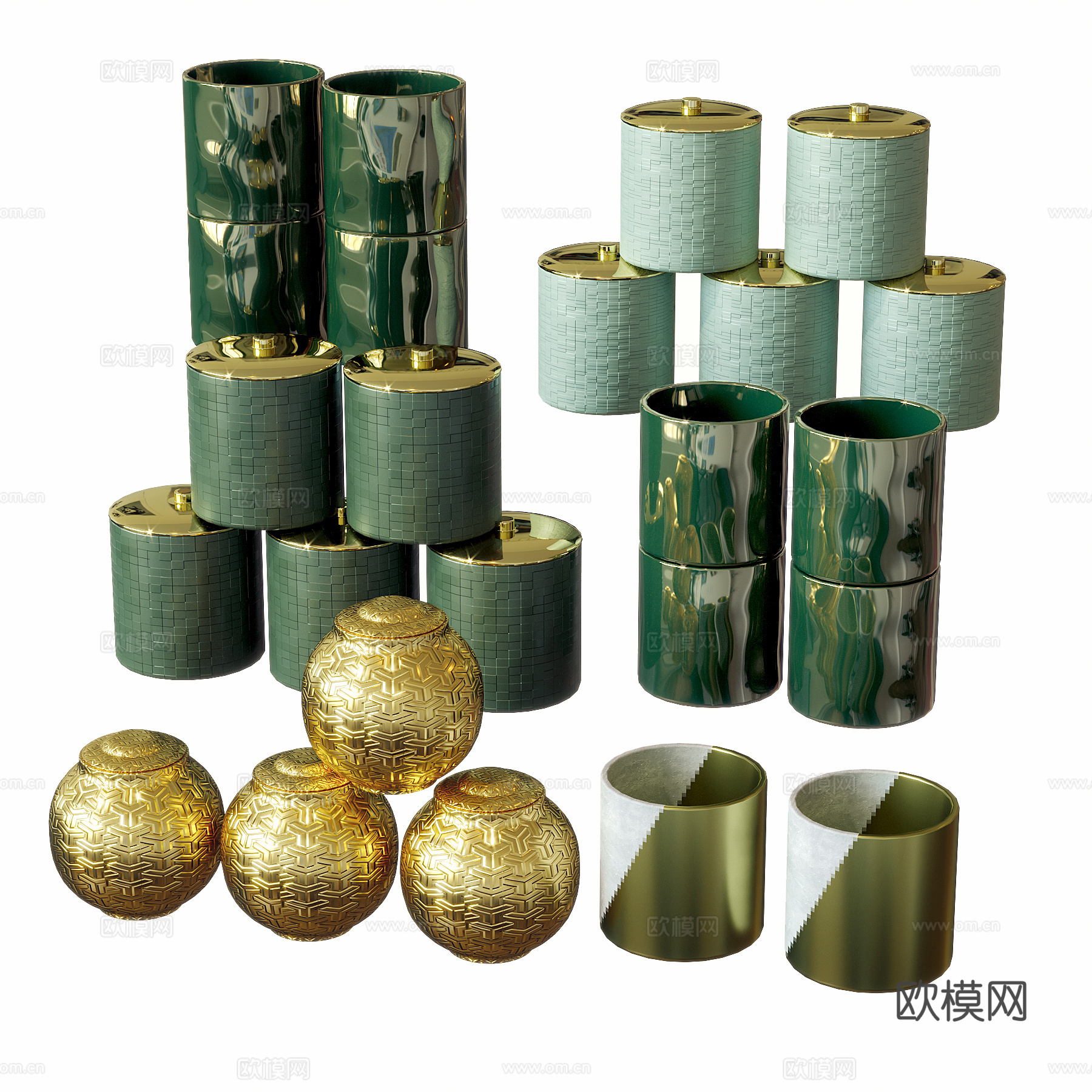茶具 茶叶 茶叶罐 摆件 文创茶叶罐包装 商品su模型