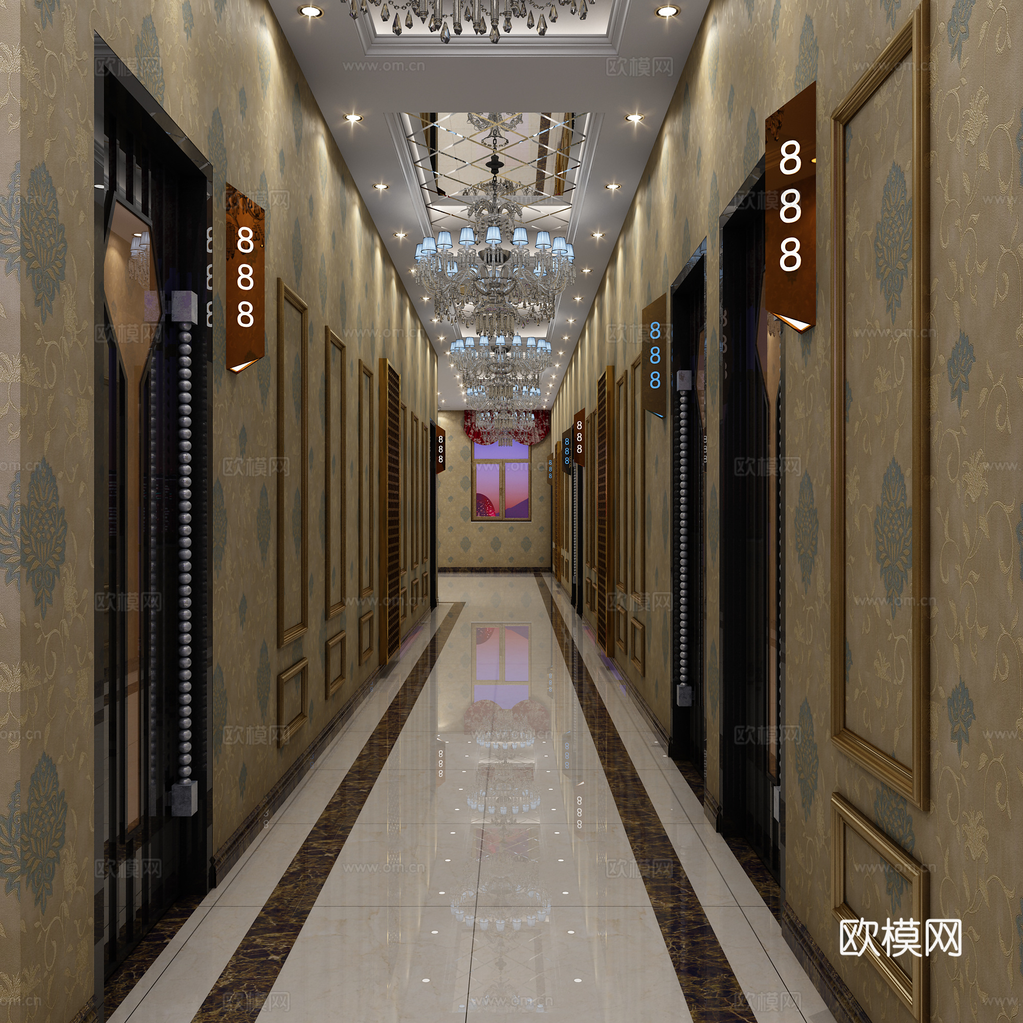 其它KTV大包厢和过道3d模型