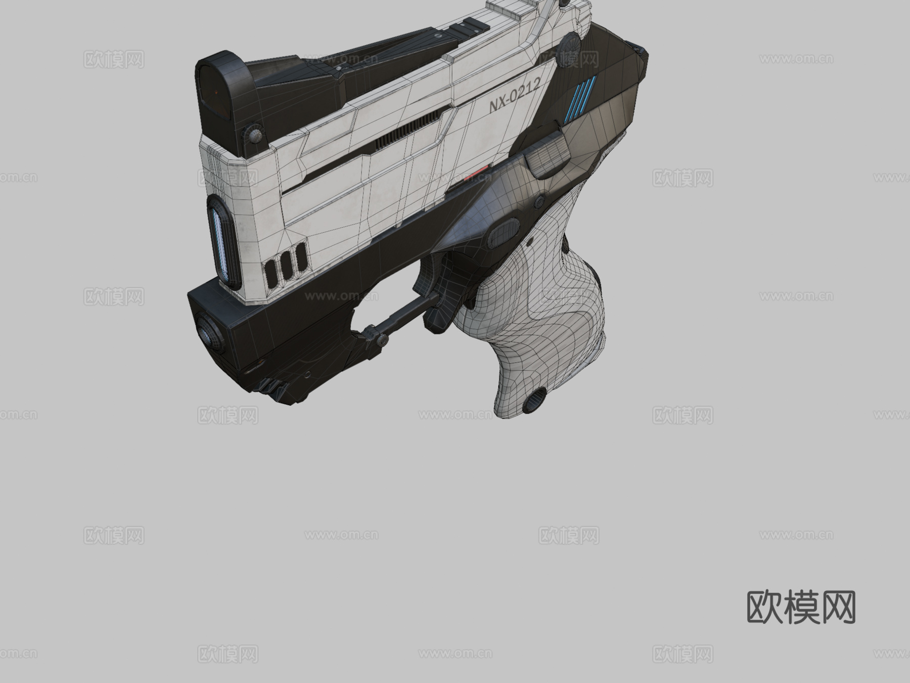 科幻手枪3d模型