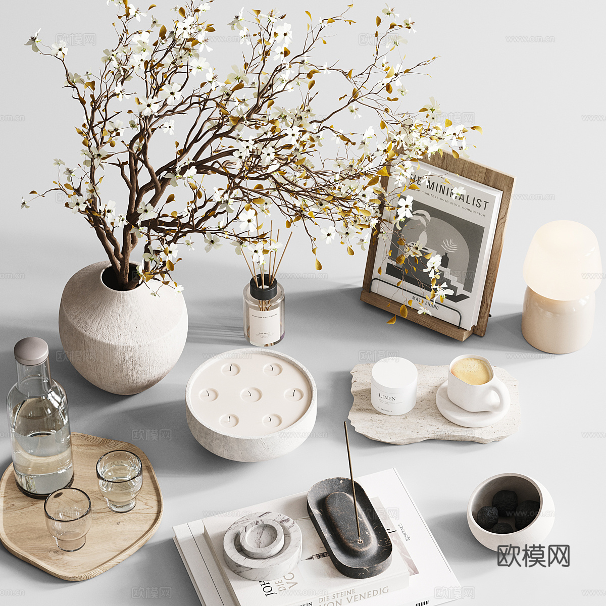 新中式饰品摆件组合3d模型