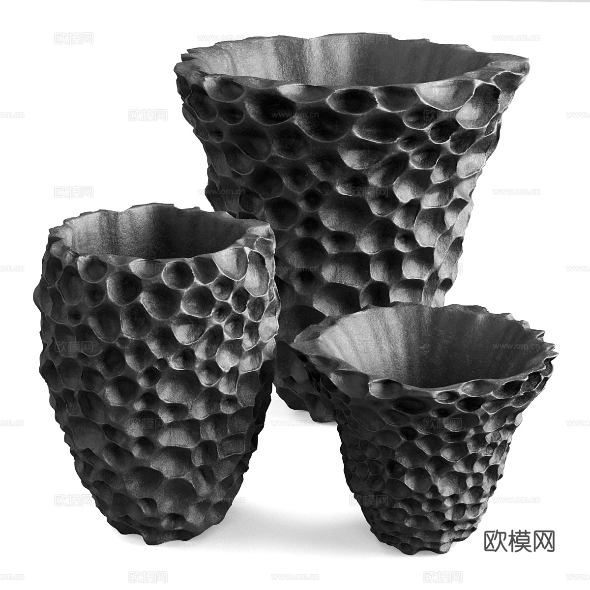 新中式侘寂陶罐花瓶3d模型