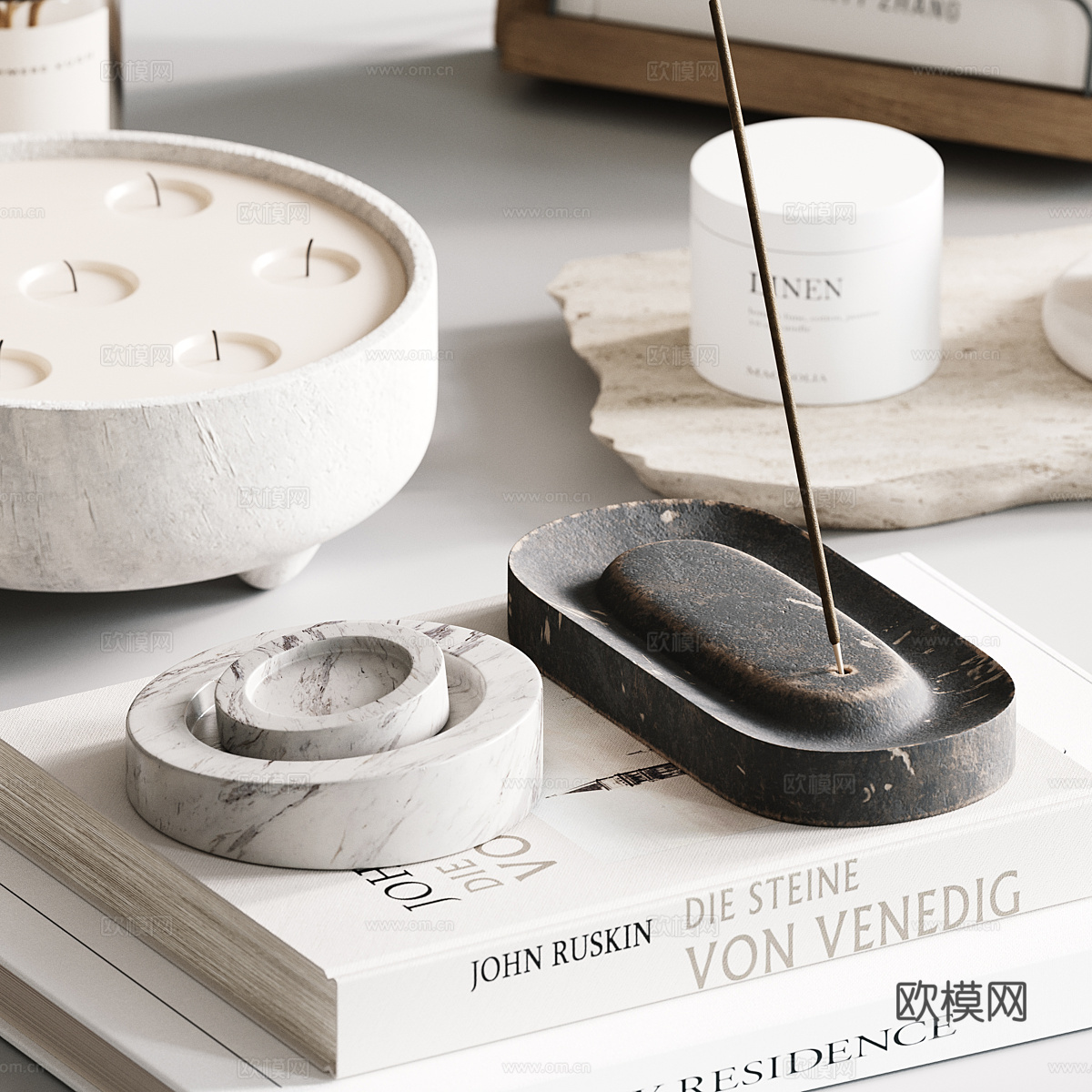 新中式饰品摆件组合3d模型