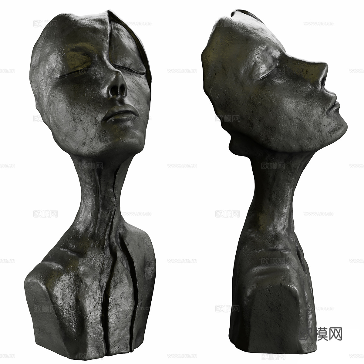 现代艺术抽象人物雕塑3d模型