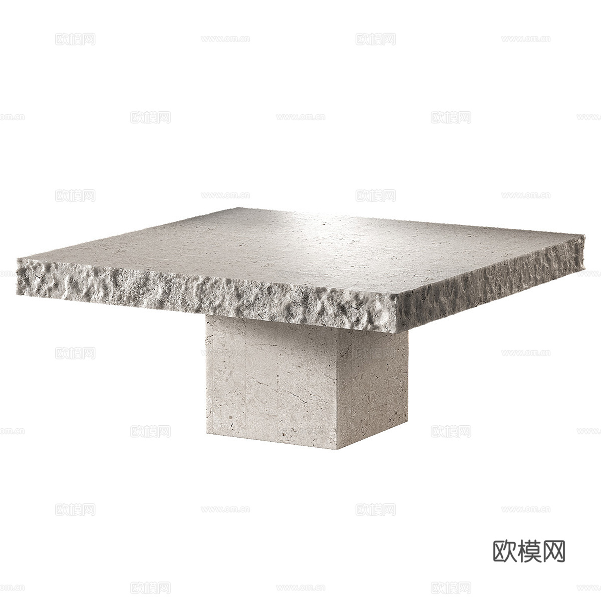 现代侘寂石桌 石茶几3d模型
